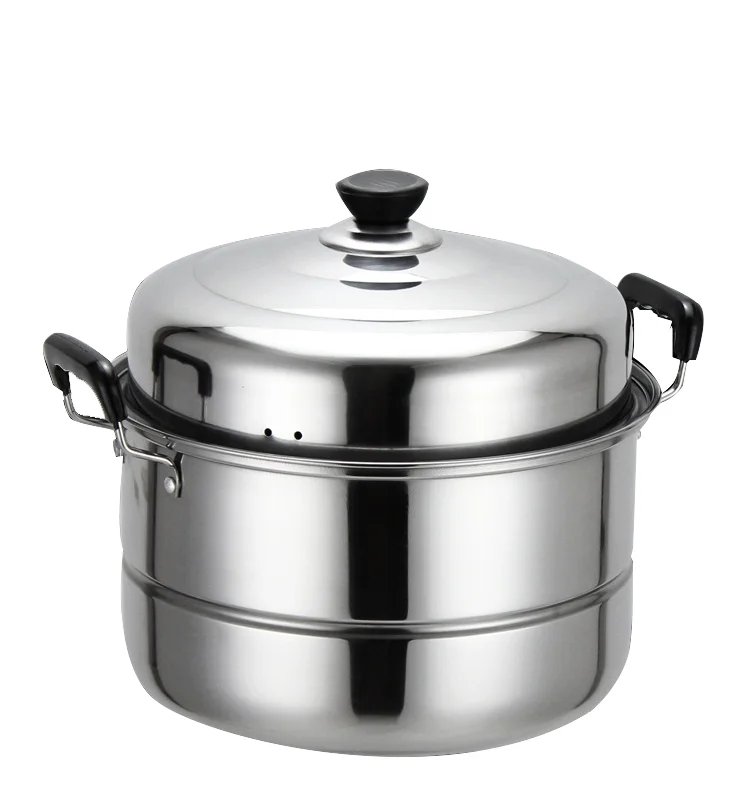 
Double Bottom Steamer Hot Selling 2021 Stainless Steel Pot for Food Easy to Clean Multipurpose Soup & Stock Pots 