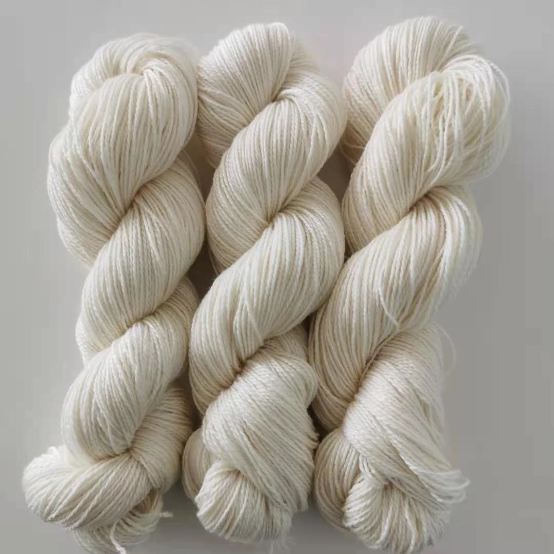 Lotus Yarns 100%Superwash Extrafine Merino Wool Yarn in Natural White Color For Hand Dye Worsted  Weight