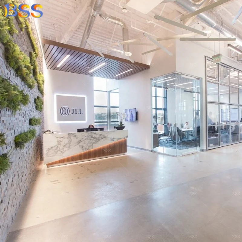 Стойка регистрации интерьерный дизайн современный под заказ для коммерческого использования Мраморная офиса стойка