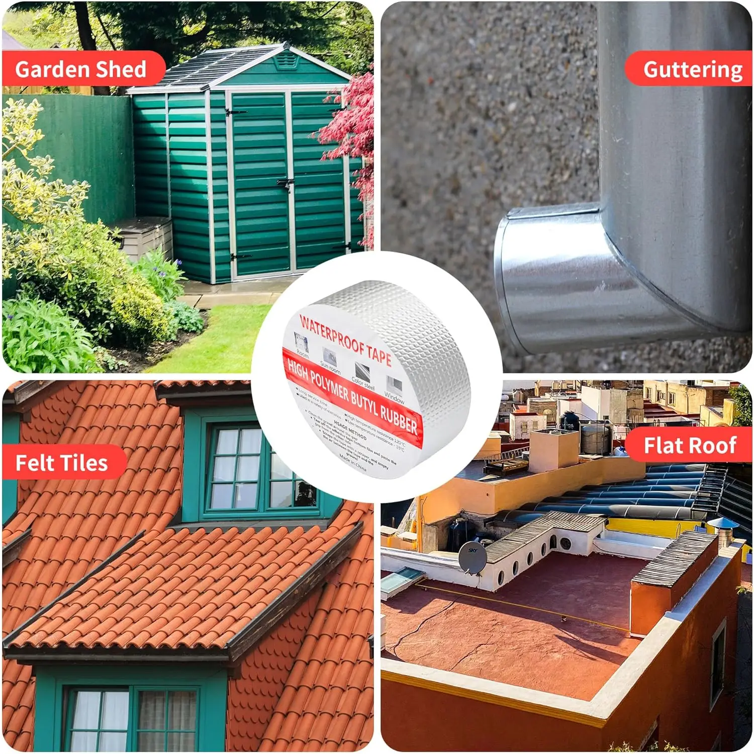 Hot Selling Aluminium self Adhesive Butyl Tape Super Strong Butyl Aluminum Foil Waterproof Tape