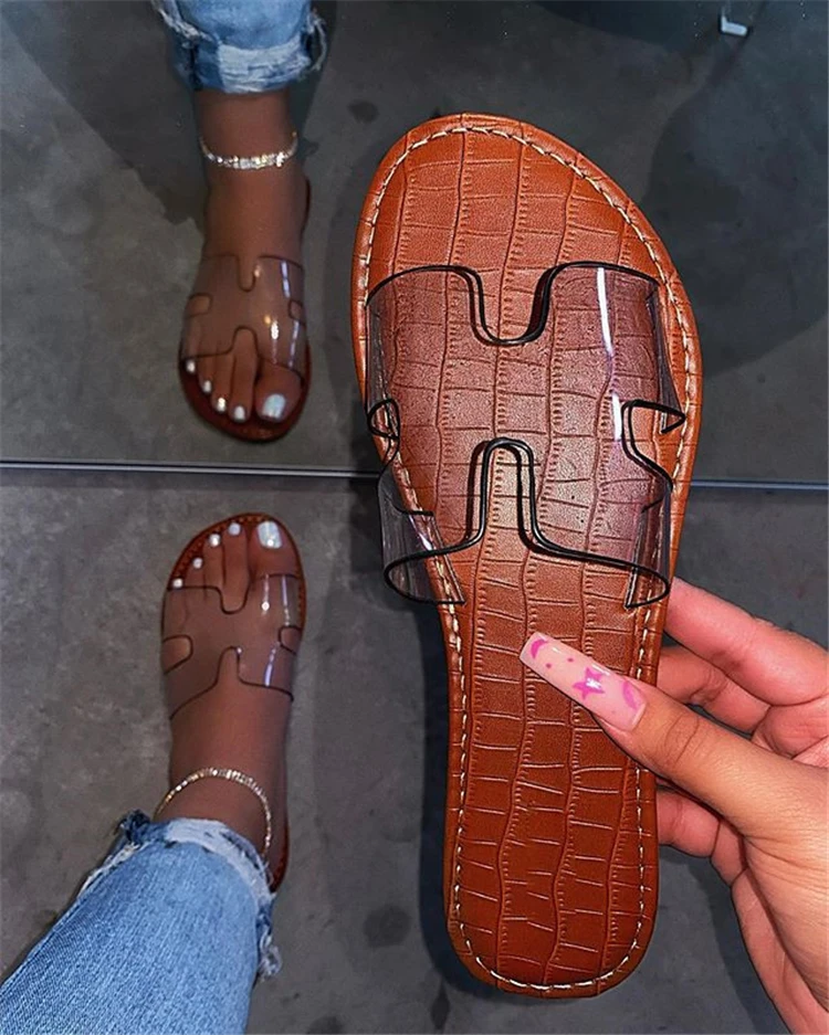Сандалии женские из змеиной кожи, модные Универсальные шлепанцы, простые легкие и удобные, летняя Уличная обувь, большие размеры