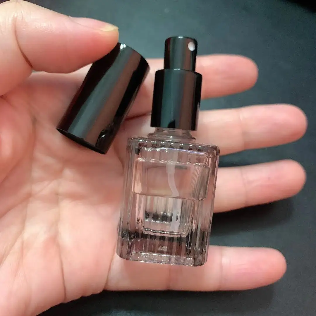 Luxury Stock Black Green Red Purple Stained Glass Square 10ml Perfume Spray Bottle
