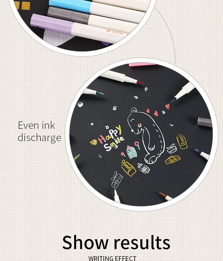 Fine Point metallic markers Permanent Calligraphy painting pen set of Metal Direct Manufacturer 10 Colors Color for Album Black