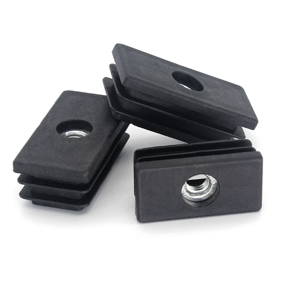 Furniture Chair Desk PVC Plastic White Pipe end cap Screw Nut Tube Plug Caster Wheel Thread Tube insert Adjustable leveling feet