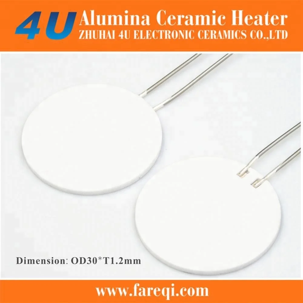 factory sales HTCC  MCH Round flat Disc ceramic heating element Insulated Resistance ceramic heater elements