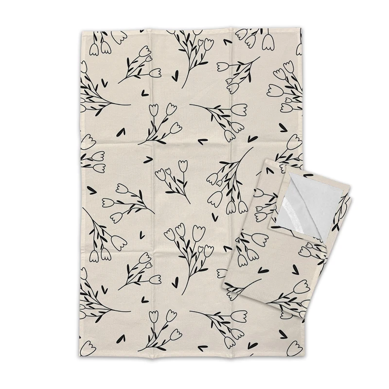 Wholesale custom digital printing linen cotton kitchen tea towel cotton twill fabric sublimation tea towels