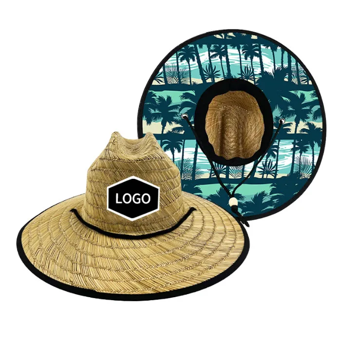 Straw Hat for Men Women Customized Logo Summer Western Beach Cowboy Wide Brim Straw Hat Customized Logo Sombreros Cowboy Hat