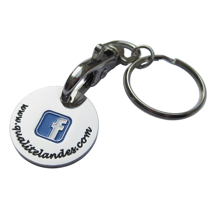Promotional Custom Cheap Metal Trolley Coins Shopping Cart Token challenge keychain trolley coin