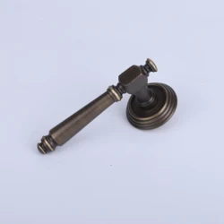 High-End Luxury Safety Bathroom Door Lock Interior Antique Brass Casting Gold Door Handles