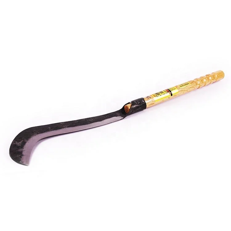 
Gardening Tool Handmade Zhuolan Type Sickle With Wooden Handle 
