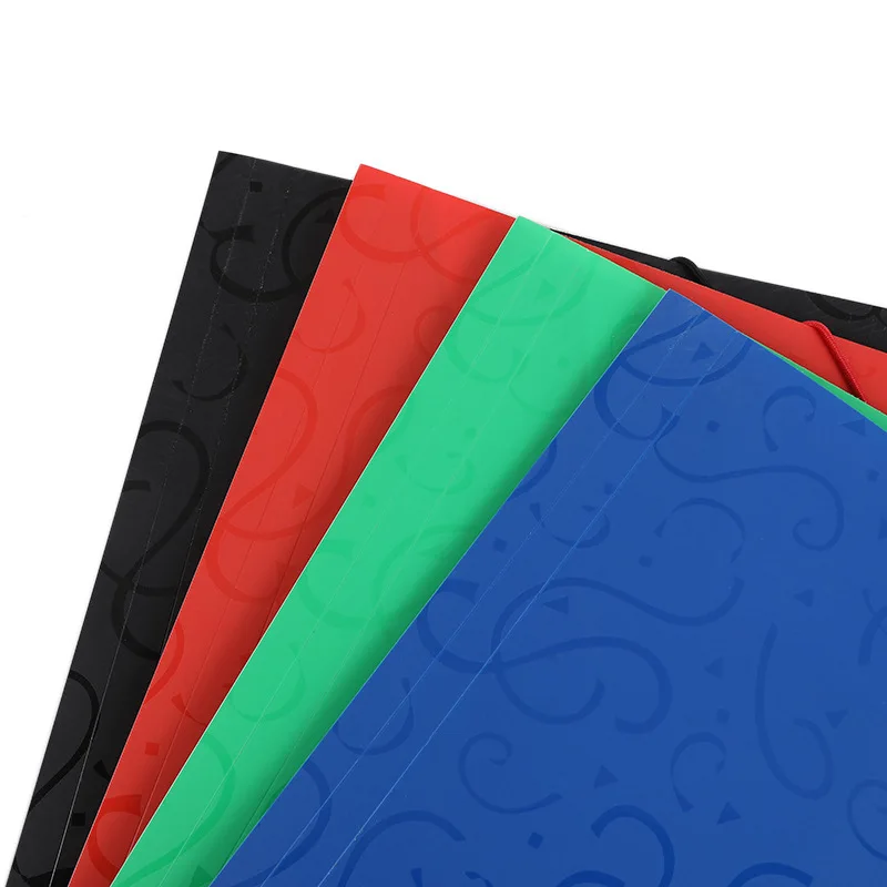 Embossing logo on Front Paper Elastic Drawing Folder Customized White Presentation Folder Printing with logo