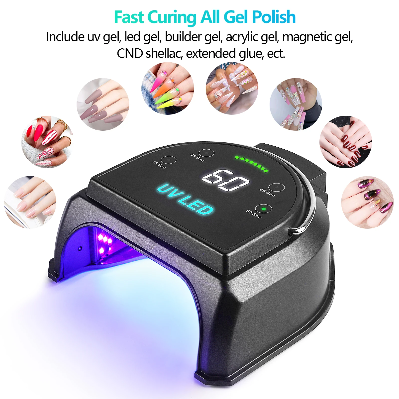 China Factory Professional Rechargeable Uv Lamp Gel Machine Dryer Nail Polish Dryer For Feet With Battery