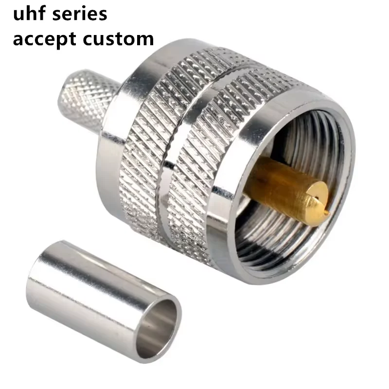 Free Sample 50 OHM SO239 UHF PL259 Male Crimp Connector for RG58 RG142 LMR195 Cable