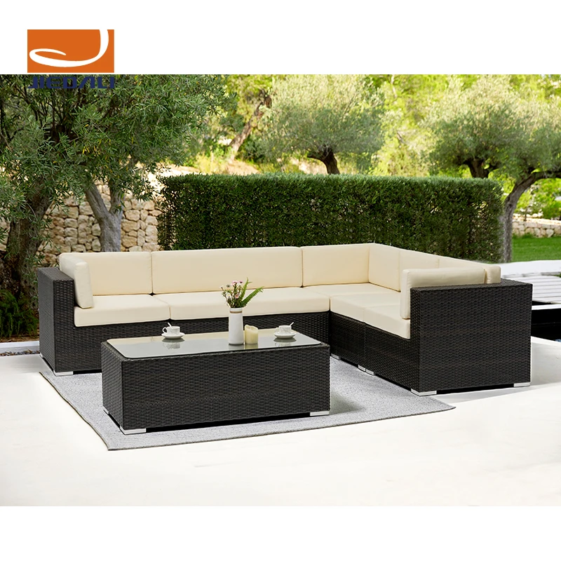 
Excellent Quality Outdoor Patio Furniture Wicker Coversation Beige Sofa Set For Backyard 