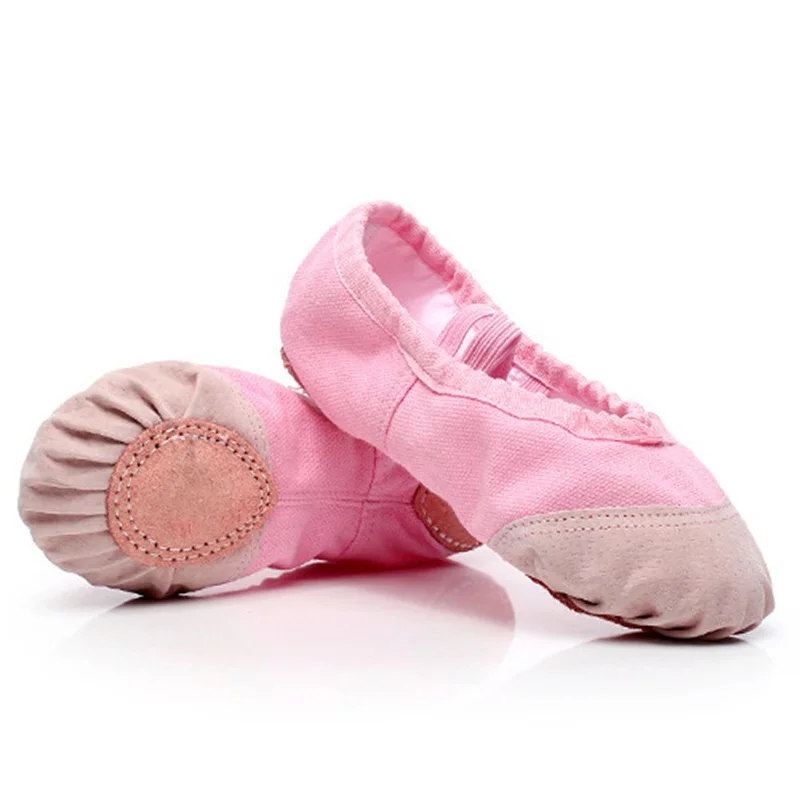 Cheap Price Skin Pink Red Black White Color Canvas Good Quality Leather Toe Practice Student  Women Girls Ballet Dance Shoes
