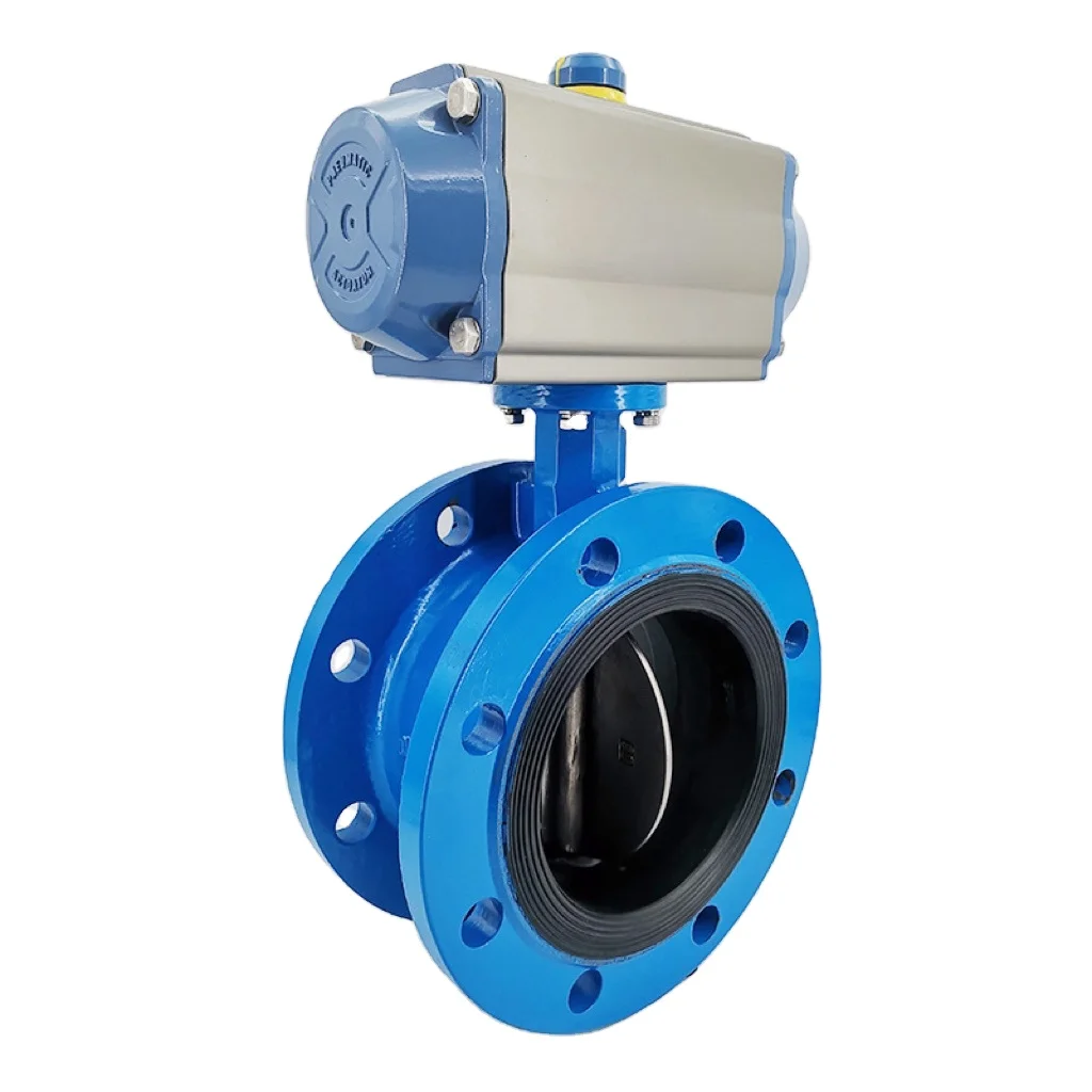 Fm Approved Factory Manufacture D642X Pneumatic Double Eccentric Cf3m Flange butterfly Valve