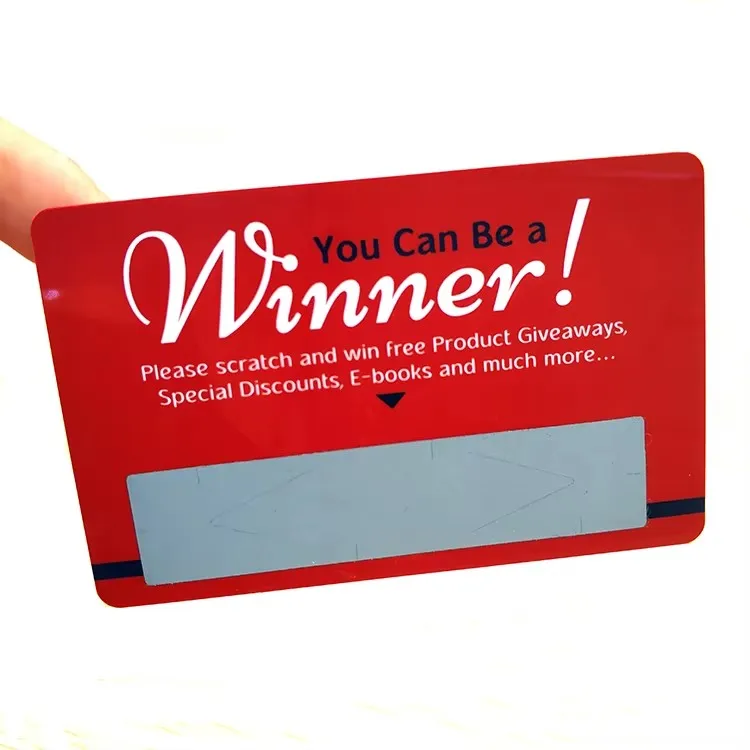 Пластиковая ПВХ скретч-карта лотерея высокого качества Прочная визитная карточка VIP