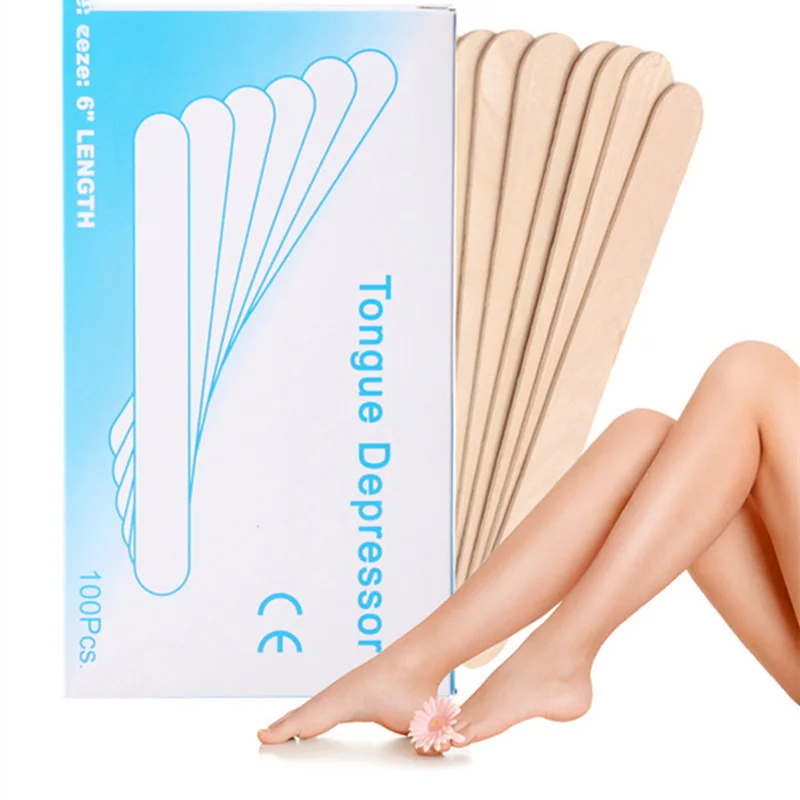 Disposable Wooden Waxing Wax Spatulas Spatula Tongue Depressor Hair Removal Stick Wax Medical Stick Beauty Health