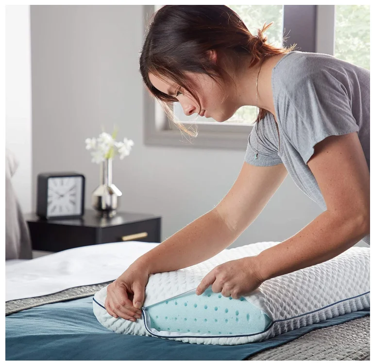 Ventilated Gel Memory Foam Pillow - Washable Cover - Standard Size