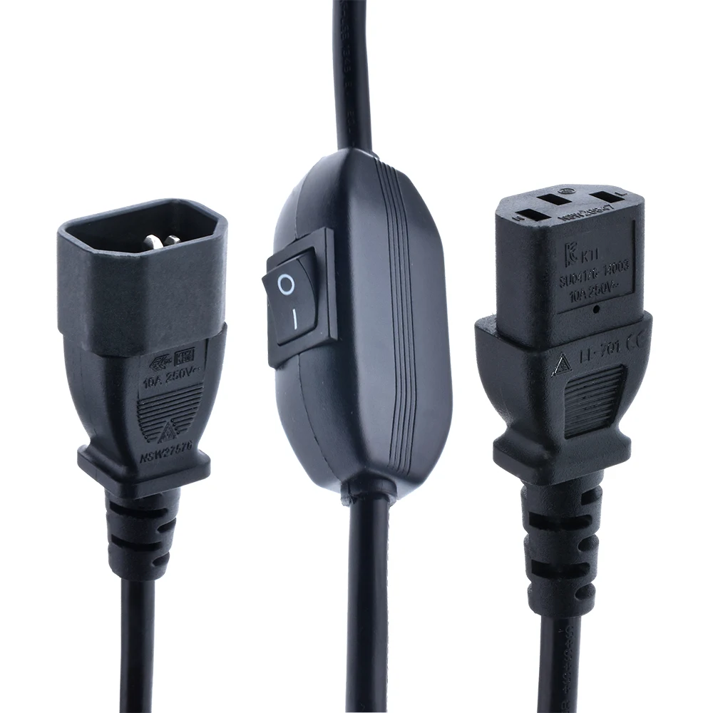 Удлинитель питания IEC320 C14 к C13 с переключателями, соответствует сертификатам