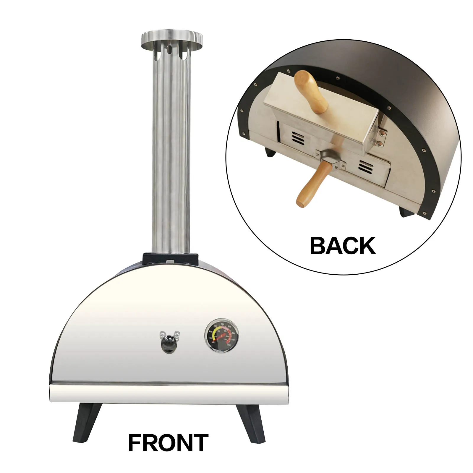 AUPLEX 21inch Portable Charcoal Outdoor Table Multifunction Wood Fired Pizza Oven