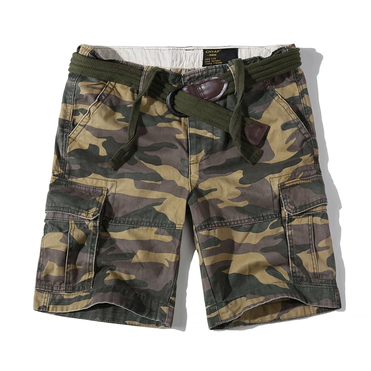 wholesale custom 6 pockets high quality loose fit cargo shorts cotton baggy shorts