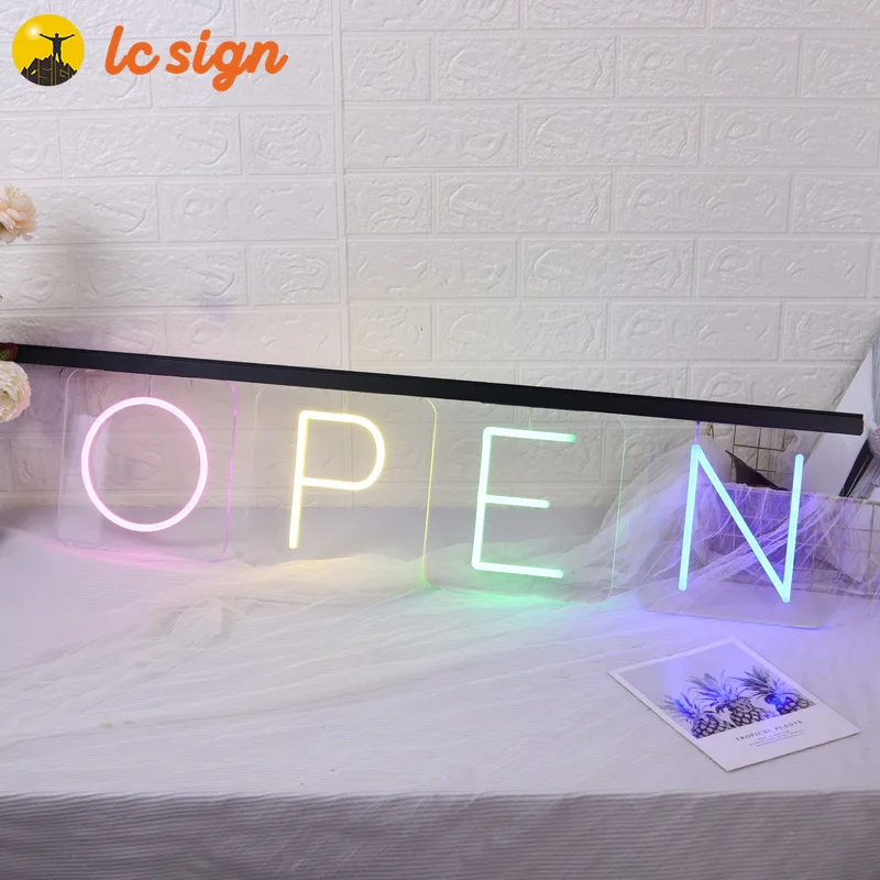 LED Letter Lights Sign Sale Word Sign White Assembled Neon Letter Sign Alphabet Letters Track Installation Magnetic Counter