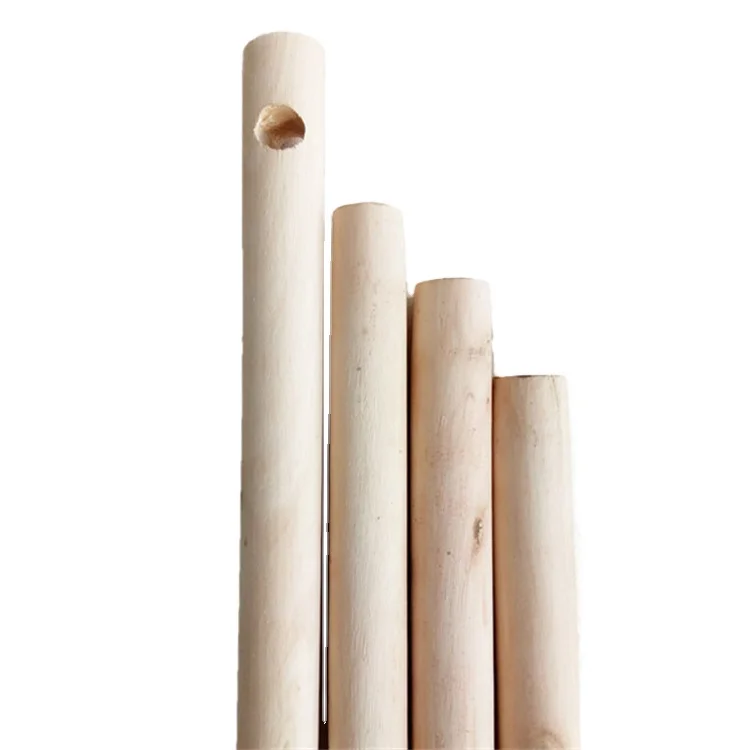 Cheap natural 120*2.2cm broom stick italian thread mop handle palo de madera high quality house cleaning tools