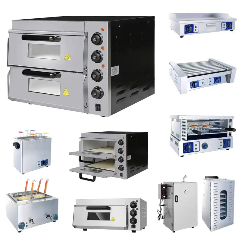 Hot Sale Pizza Double Deck Oven Works Gas High Performance 2 Deck 4 Trays Electric Oven