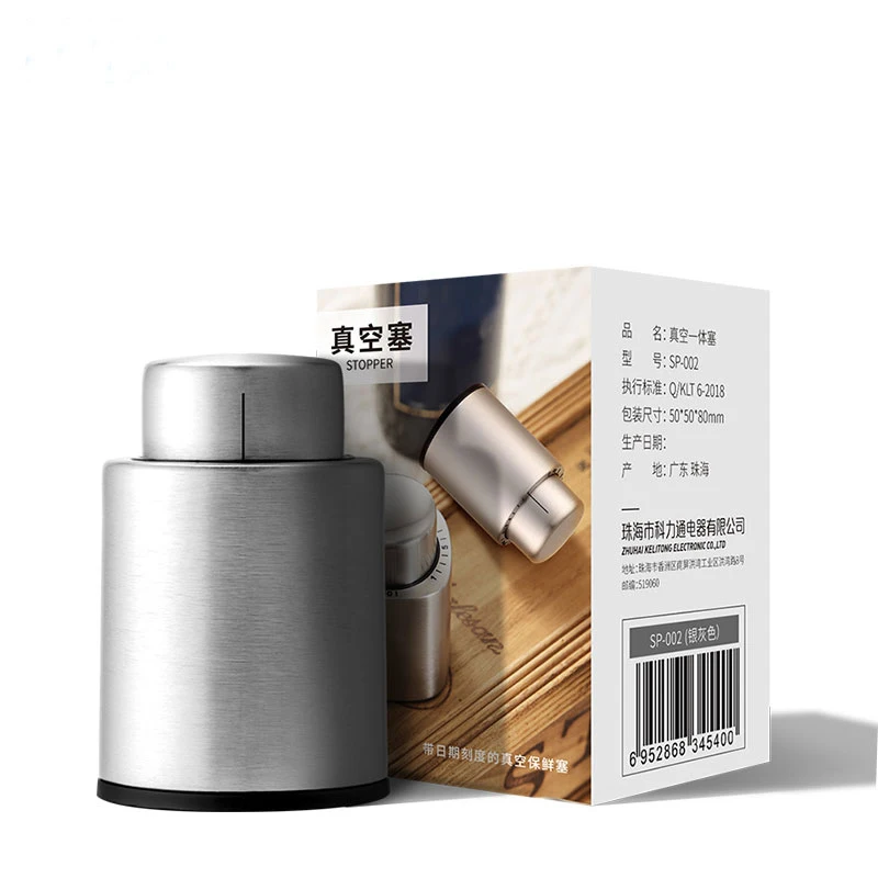 
Top Seller Barware Custom Electric Vacuum Silicone Wine Stopper Black In Bar Accessory 