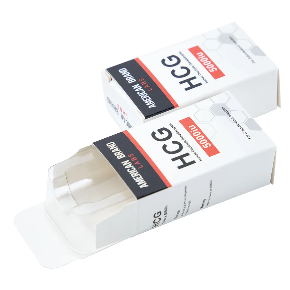 Custom Pharmaceutical peptides 2ml bodybuilding hcg 5000iu injection vial box packaging double vial with labels