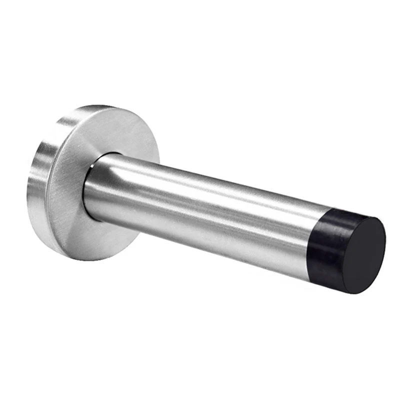 Настенные круглые черные резиновые дверные ограничители из нержавеющей стали для ванной и душа