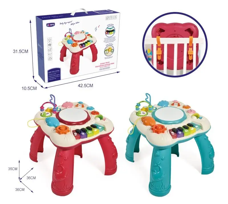 EPT Educational Toy Baby Table Chair Educational Musical Drum Baby Study Table Toys Piano Music Instrument Learning Table Toys