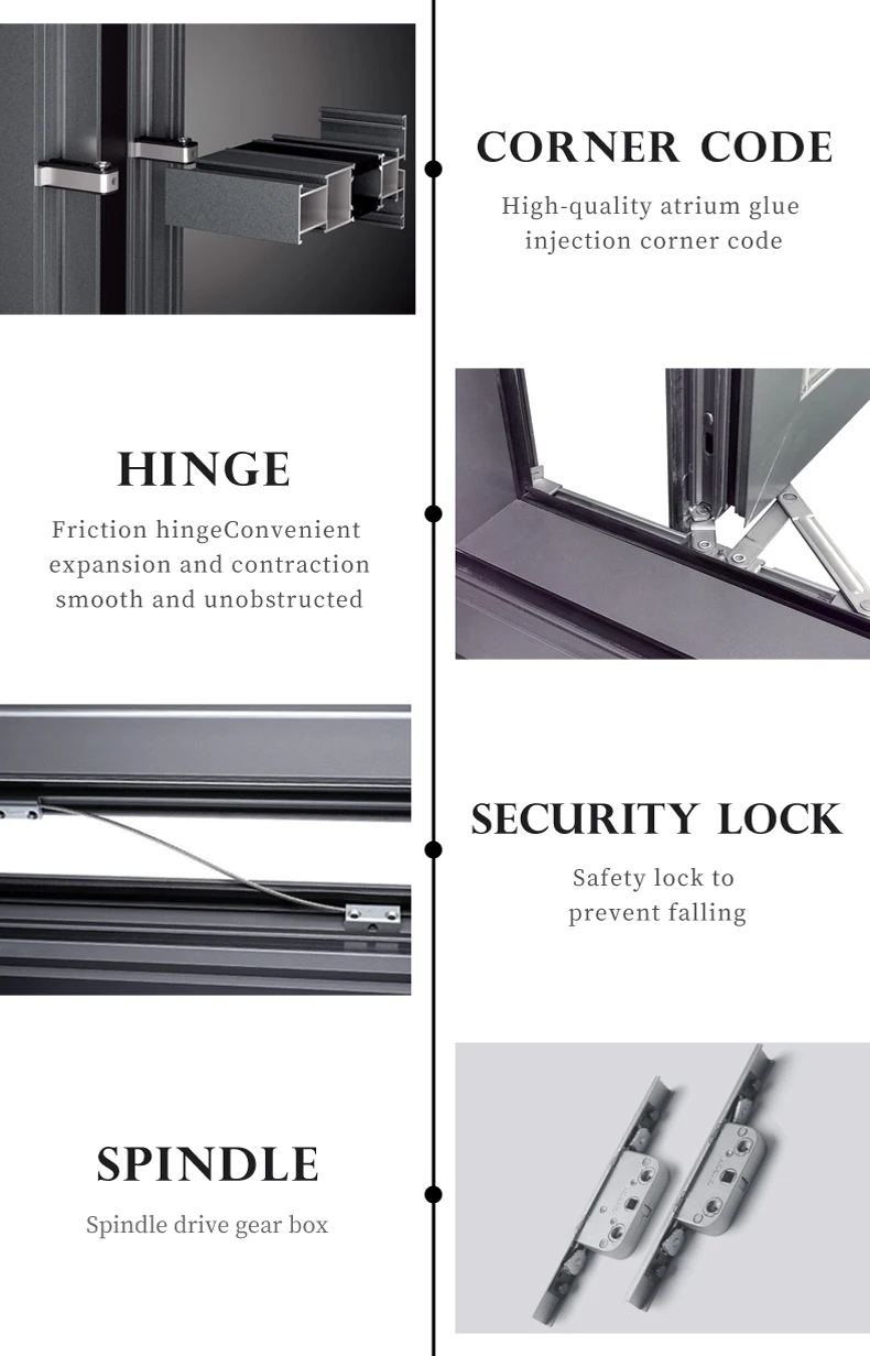 aluminum alloy windows double triple glazed thermal break aluminum window frame water proof