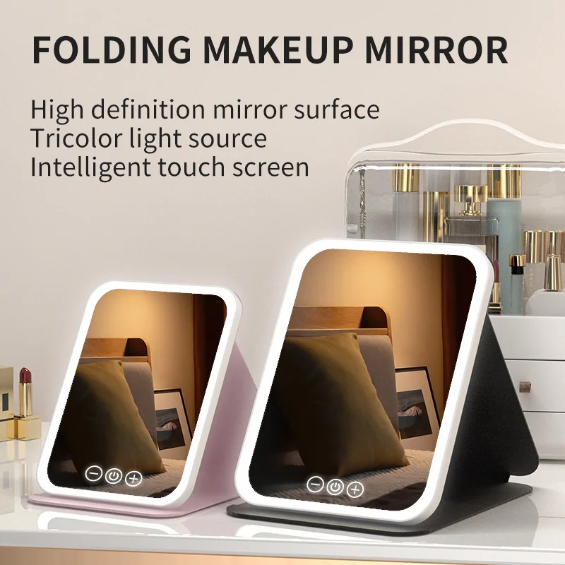 Hot Sale Makeup mirror Private Label Cosmetic Tools LED folding Makeup Mirror