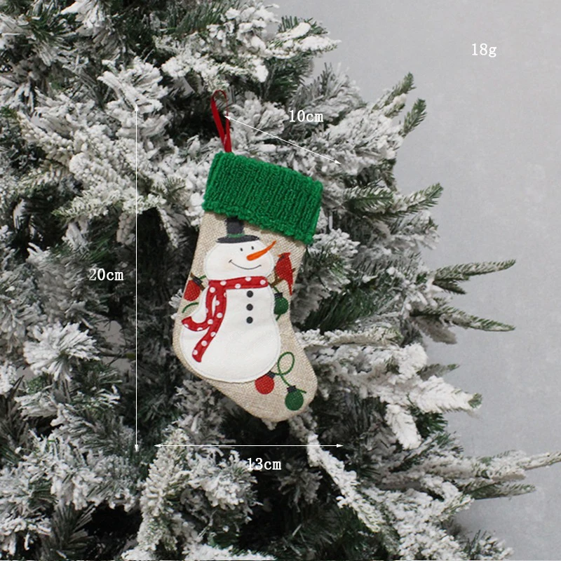 Christmas Stocking Candy Socks Christmas Tree Pendant Santa Man Snowman Gift Bag Christmas Socks Ornaments Festival Party Decor