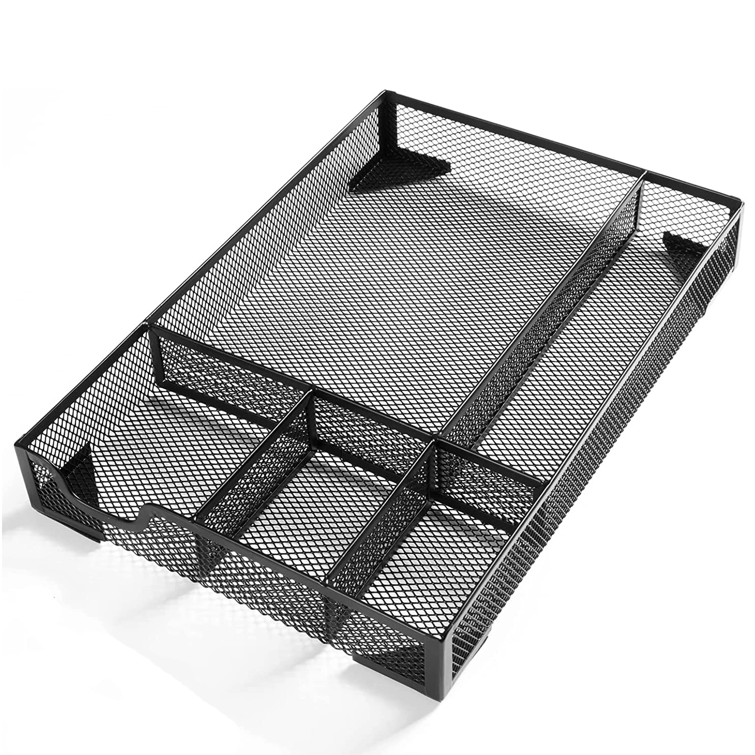 Desk Drawer Organizer,5 Compartments Mesh Drawer Organizer Desk Organizer Tray, Office Supplies Desktop Storage