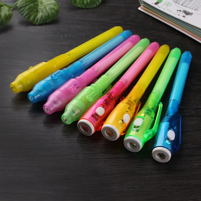 Custom Logo Adult Secret Message Uv Light Spy Pen Wedding Invitation Magic Invisible Marker Kids Diary Invisible Ink Uv Lamp Pen