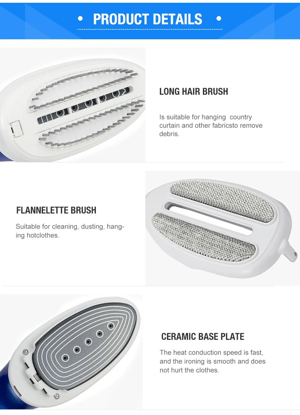 Multifunctional Ceramic Soleplate Handheld Electric Steam Iron Home Portable Clothes Garment Steamer Electric Iron