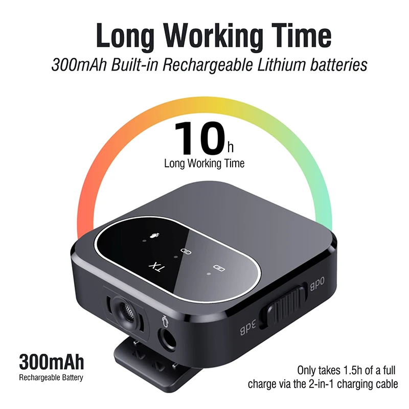 2.4G Lavalier wireless microphone for DSLR Smartphone Laptop Live Interview with Noise Reduction Mini Lapel Recording Microphone