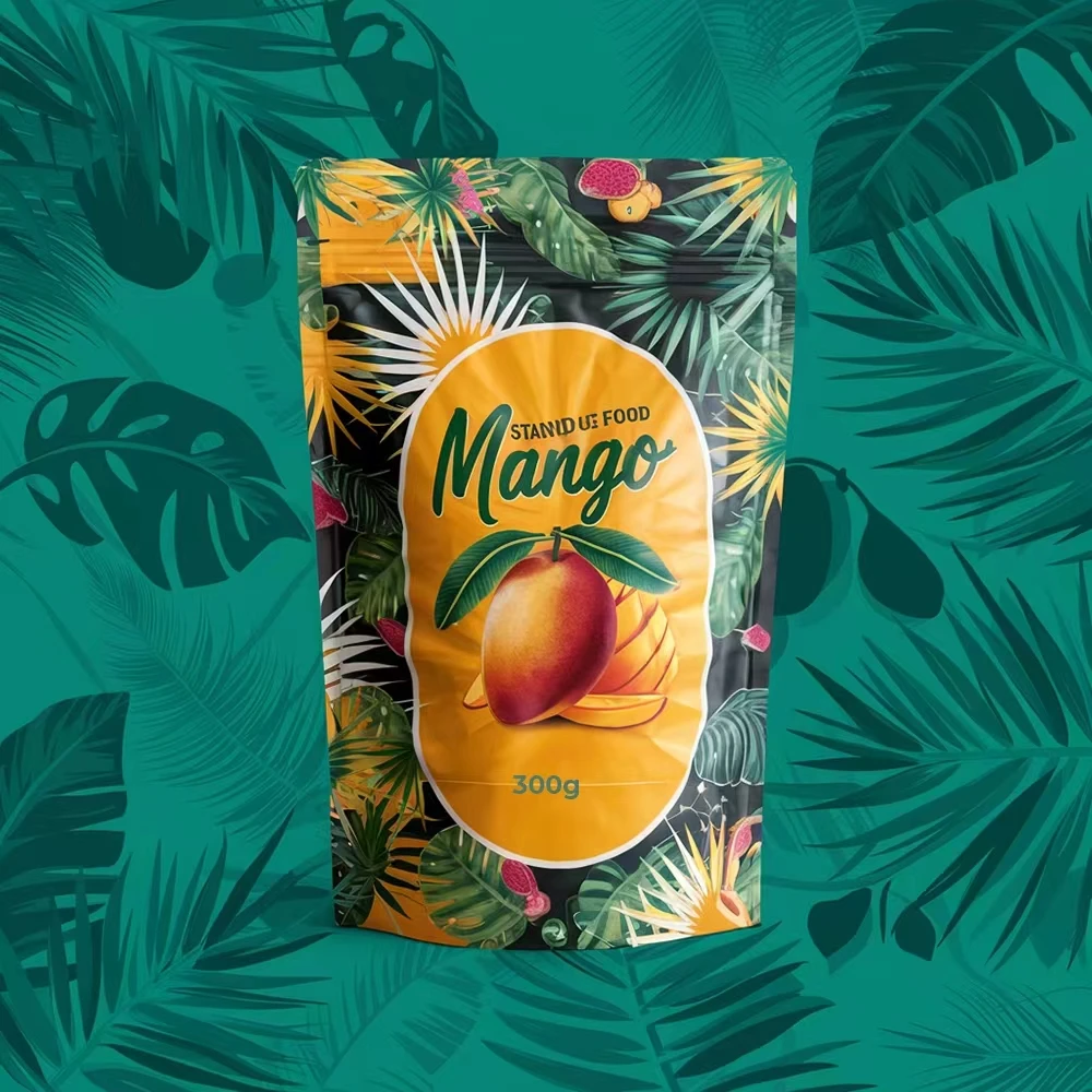 Wholesale Custom Logo Plastic Pouches Snack Mango Dried Fruit Package Pouch Dry Food Packaging Bags