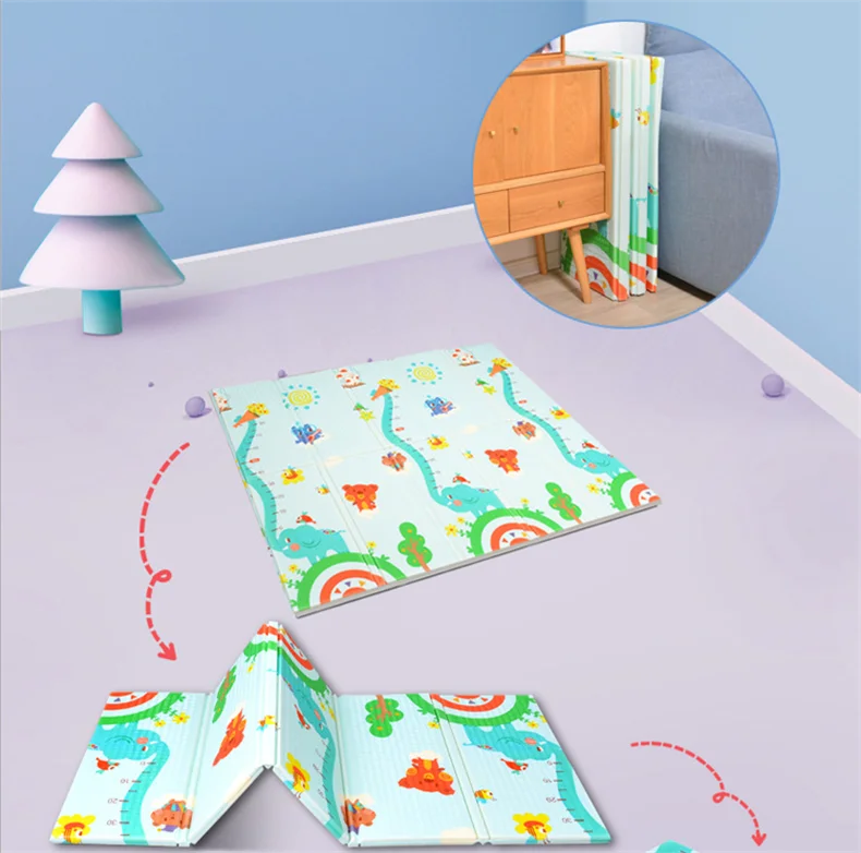 Gym Rubber Mat Kids Mats Play Extra Large Easy Folding Squares Easy Storage And Traveling For Baby Double Sided Design