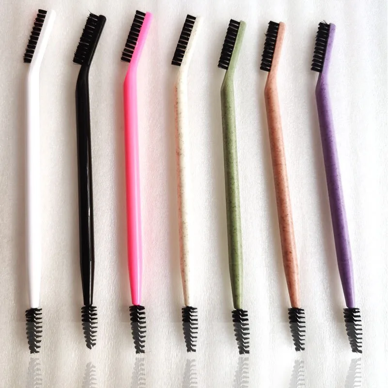 Mascara Wand Brow Feeeze Styling Brush White Handle Oblique Angled Brow Makeup brush