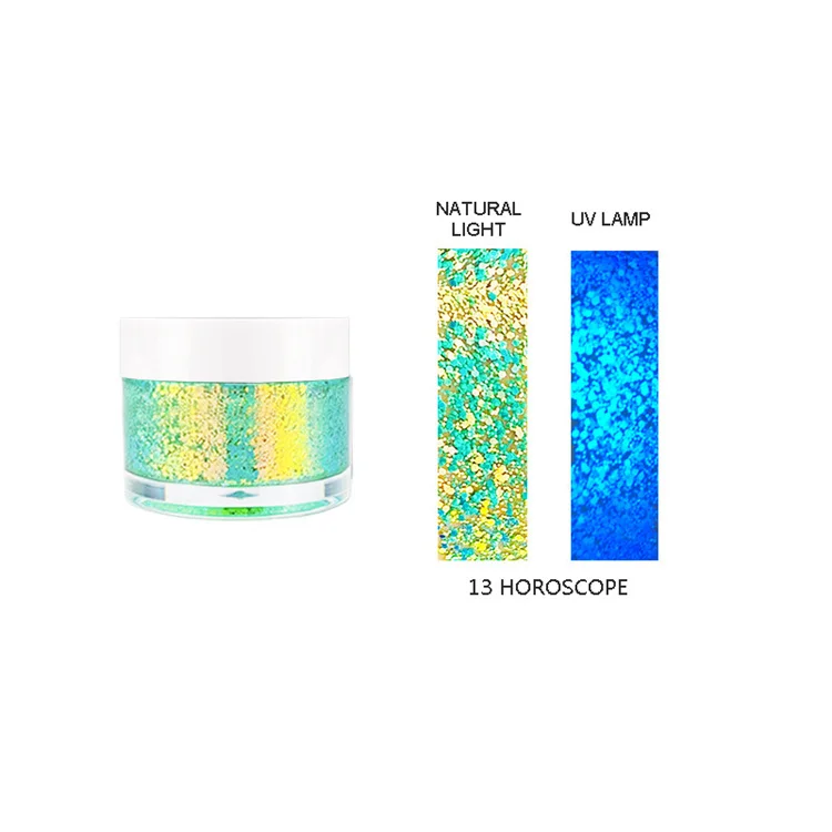 Sparkling Girls Biodegradable Light Blue Platinum Lip Gel Glitter Chunky Reflective UV Body Chameleon Glitter Gel for Kids Hair