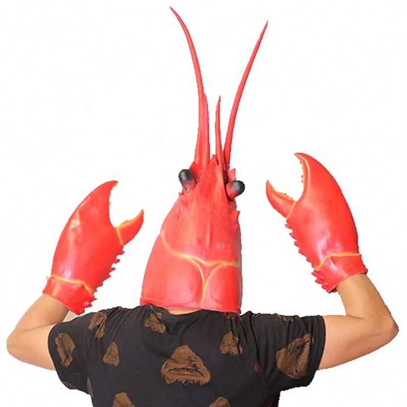 Latex Lollipop Chele Gloves Halloween Cosplay Comic Cartoon Crab Lobster Mask Carnival Costume Fantasy Cosplay