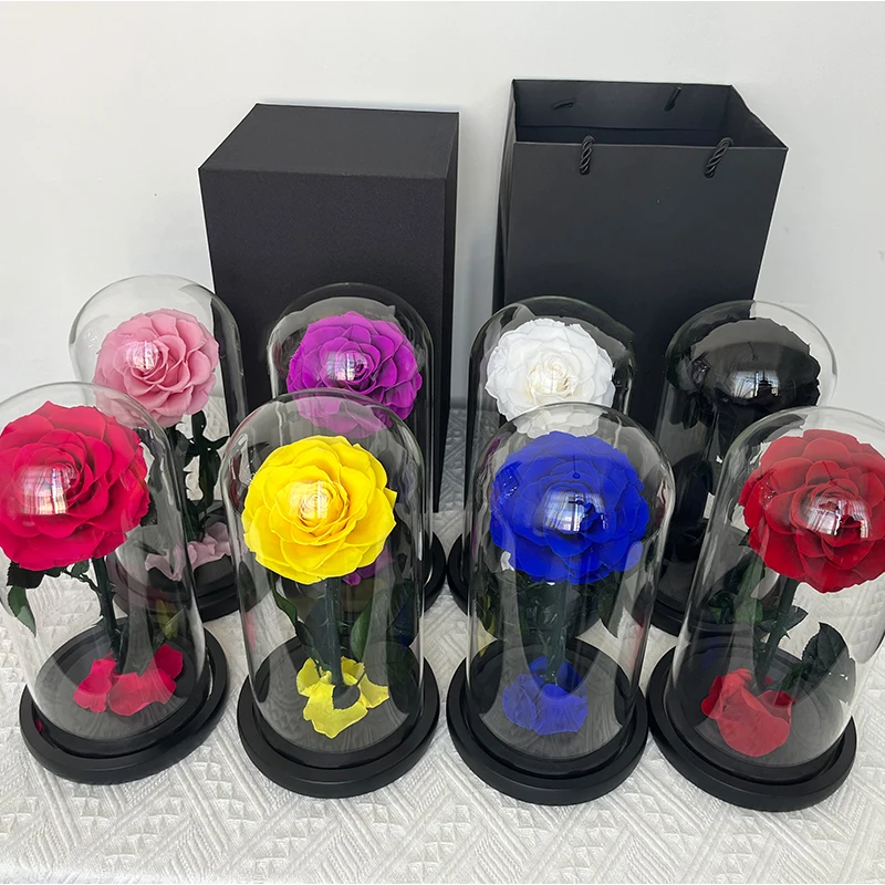Factory production Customized unfading rose wholesale preserved rose in glass