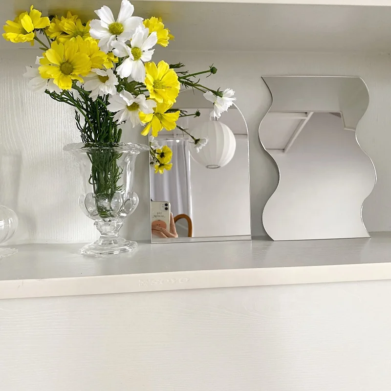 Profiled mirror wave acrylic mirror makeup mirror desktop ornaments decoration home accessories