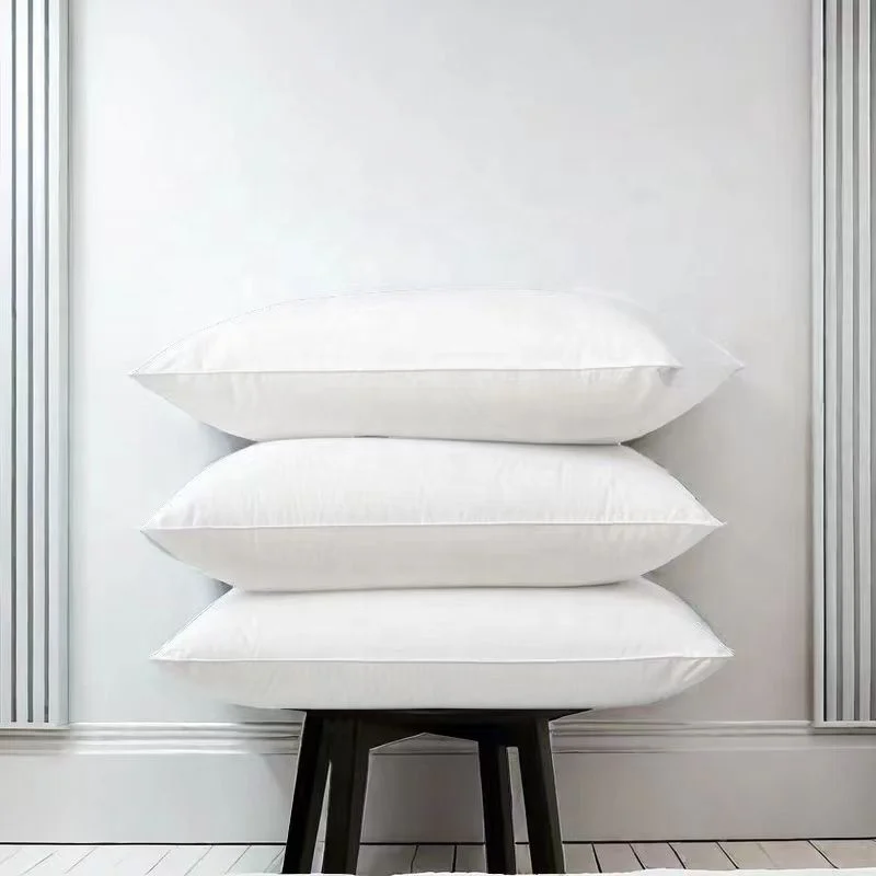 Wholesale Interior Filling with 100% Polyester and Duck Feather Hotel White Bed Pillow