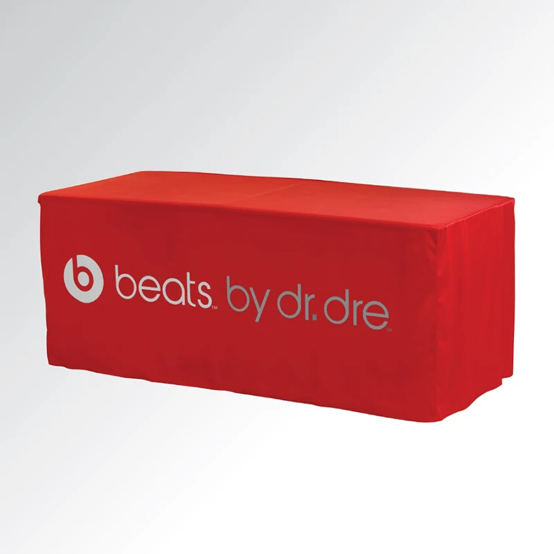 4ft 6ft 8ft Custom Logo Trade Show Table Cover Fitted Table Cloth Hotel Banquet Wedding Exhibition Counter Decor Tablecloth