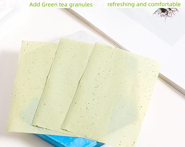 Premium bamboo charcoal oil absorbing tissues face oil blotting paper Green tea facial oil absorbing sheets paper